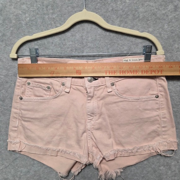 Rag & Bone JEAN Womens Size 29 Blush Pink Cut Off Denim Shorts Raw Hem Fits 30 - Picture 5 of 8